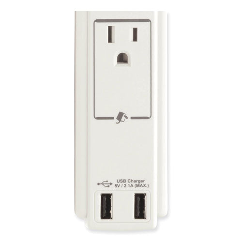 Protect It! Surge Protector, 6 Ac Outlets/2 Usb Ports, 6 Ft Cord, 990 J, Cool Gray