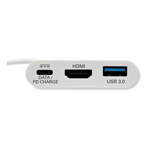 Adaptador Usb 3.1 Gen 1 Usb-c a HDMI 4k, puertos de carga Usb-a/usb-c Pd, 3", blanco