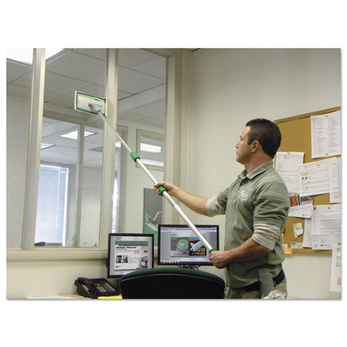 Kit de limpieza de ventanas Speedclean, de 72" a 80", poste de extensión con soporte para almohadilla de 8", plateado/verde