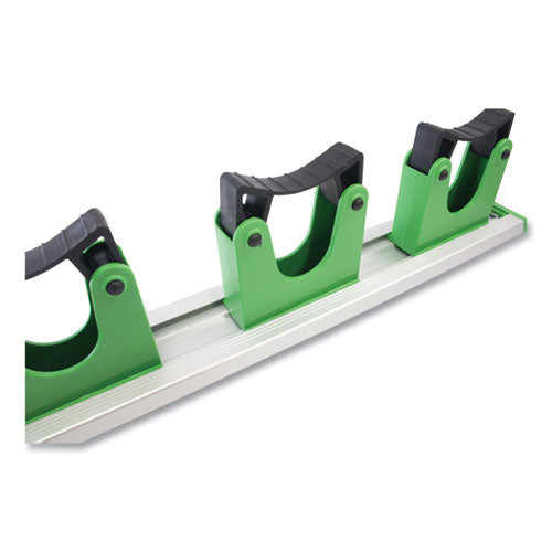 Portaherramientas de limpieza para colgar, 28 de ancho x 3,15 de profundidad x 2,17 de alto, plateado/verde