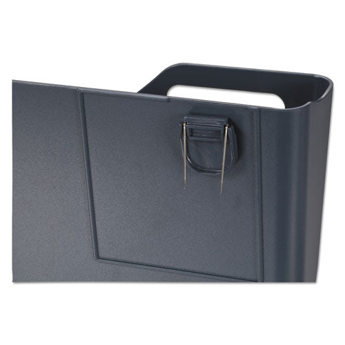 Bolsillo de archivo individual para cubículo de plástico reciclado, montaje con pasadores de cubículo, 13,5 x 3 x 7, carbón