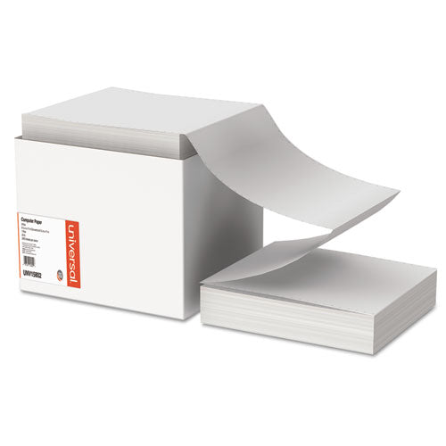 Papel para impresión, 1 pieza, perforación estándar de 0,5", peso Bond de 20 lb, 9,5 x 11, blanco, 2400/caja