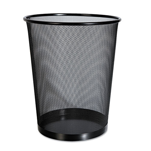 Papelera de malla, 18 qt, malla de acero, negro