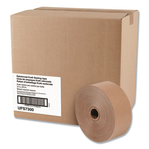 Glass-fiber Reinforced Gummed Kraft Sealing Tape, 3" Core, 3" X 450 Ft, Brown, 10/carton