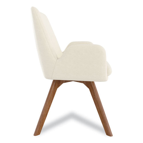 Silla para invitados de tela Midmod, 24.8" x 25" x 31.8", asiento color crema, respaldo color crema