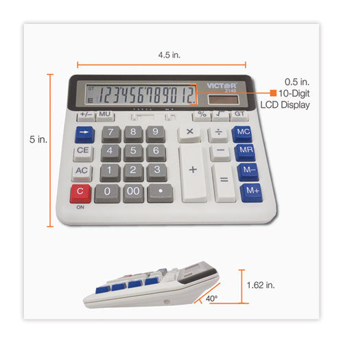 Calculadora comercial de escritorio 2140, Lcd de 12 dígitos