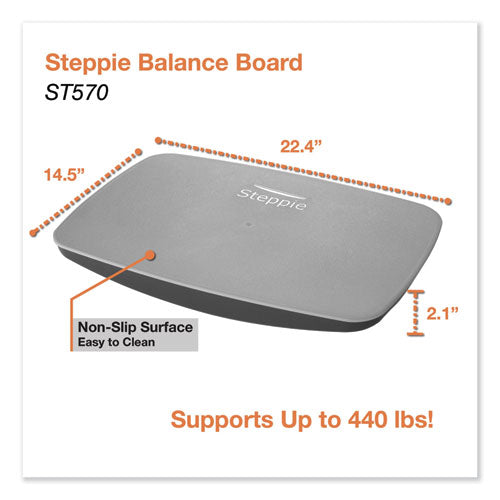 Tabla de equilibrio Steppie, 22,5 de ancho x 14,5 de profundidad x 2,13 de alto, gris bicolor
