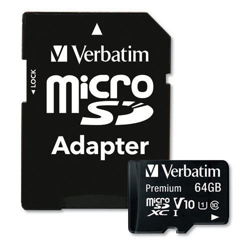 Tarjeta de memoria Premium Microsdxc de 64 gb con adaptador, Uhs-i V10 U1 Clase 10, velocidad de lectura de hasta 90 mb/s