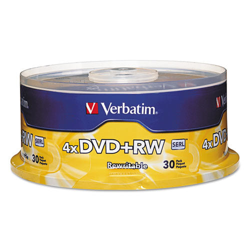 Disco regrabable Dvd+rw, 4,7 Gb, 4x, eje, plateado, 30/paquete
