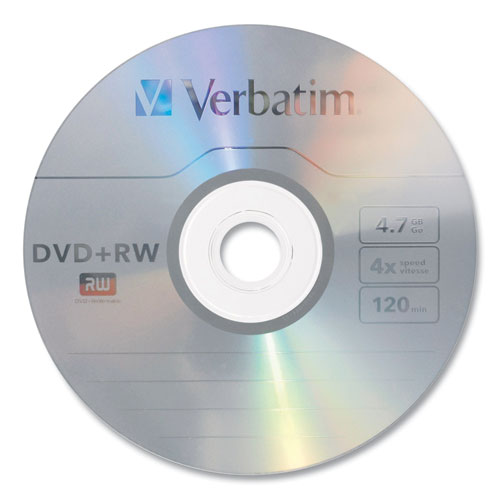 Disco regrabable Dvd+rw, 4,7 Gb, 4x, Estuche fino, Plateado, 10/paquete