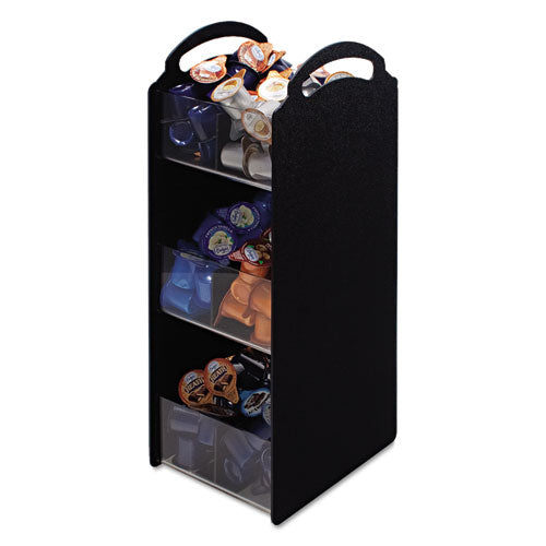 Organizador compacto de condimentos, 6 compartimentos, 6,13 x 8 x 18, negro