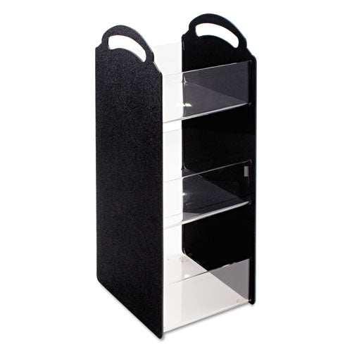 Organizador compacto de condimentos, 6 compartimentos, 6,13 x 8 x 18, negro