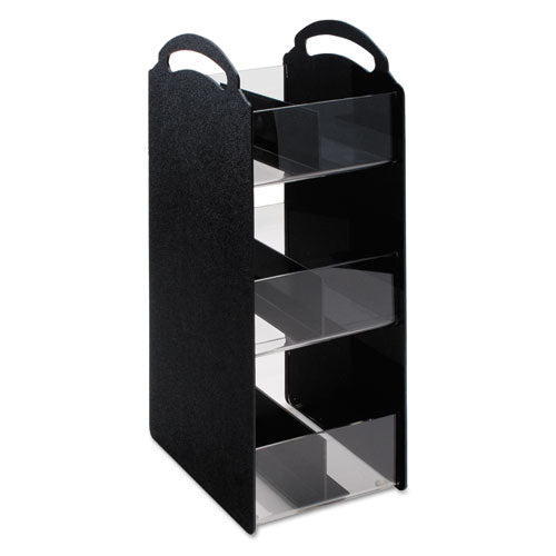 Organizador compacto de condimentos, 6 compartimentos, 6,13 x 8 x 18, negro