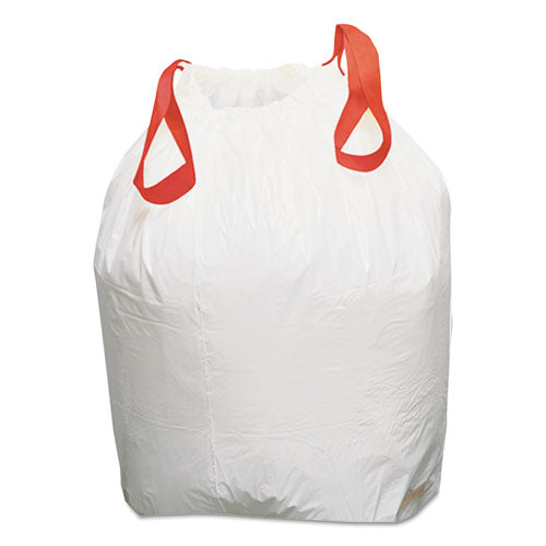 Bolsas de basura resistentes, 13 galones, 0,9 mil, 24,5" x 27,38", blancas, 50 bolsas/rollo, 4 rollos/caja