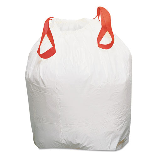 Bolsas de basura resistentes, 13 galones, 0,9 mil, 24,5" x 27,38", blancas, 50 bolsas/rollo, 4 rollos/caja