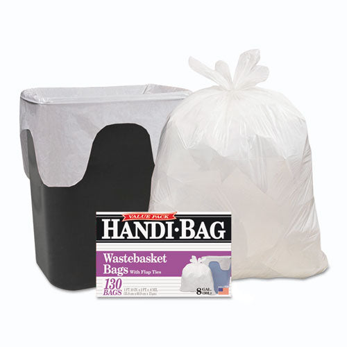 Paquete Super Value, 13 Gal, 0.6 Mil, 23.75" X 28", Blanco, 100 Bolsas/caja, 6 Cajas/cartón