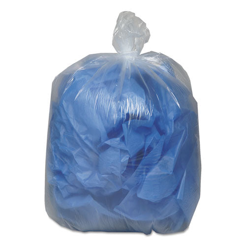 Forros para latas reciclados transparentes de baja densidad Linear, 33 galones, 1,25 mil, 33" x 39", transparentes, 10 bolsas/rollo, 10 rollos/cartón