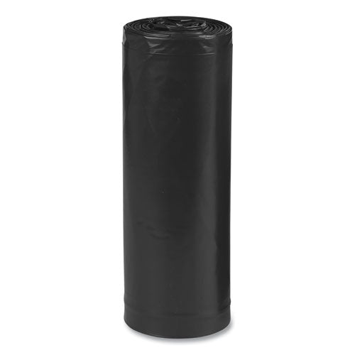 Revestimientos para latas reciclados de baja densidad lineal, 60 gal, 1,25 mil, 38" x 58", negro, 10 bolsas/rollo, 10 rollos/cartón