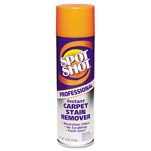 Spot Shot Professional Instant Carpet Stain Remover, Aerosol de 18 onzas, 12/caja