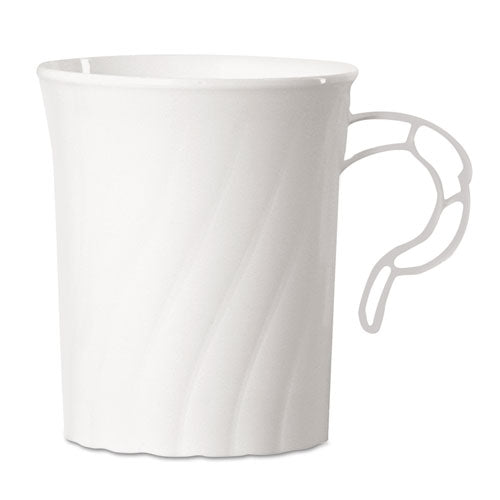 Classicware Tazas de café de plástico, 8 oz, blanco, paquete de 8, 24 paquetes/cartón