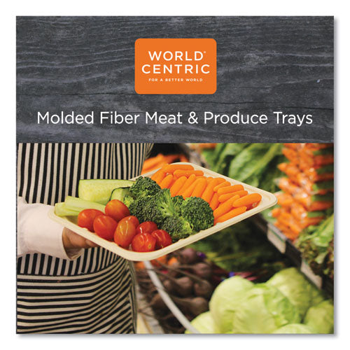 Fiber Trays, Pla Lined, Pfas Free, 1-compartment, 8.3 X 4.9 X 0.7, Natural, Paper, 500/carton